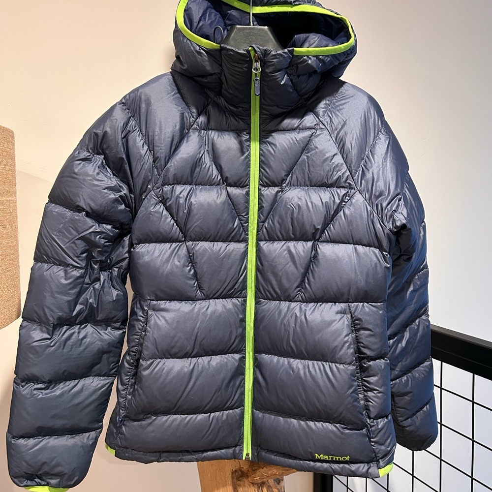 Marmot  Women’s Blue and Green Puffer Jacket